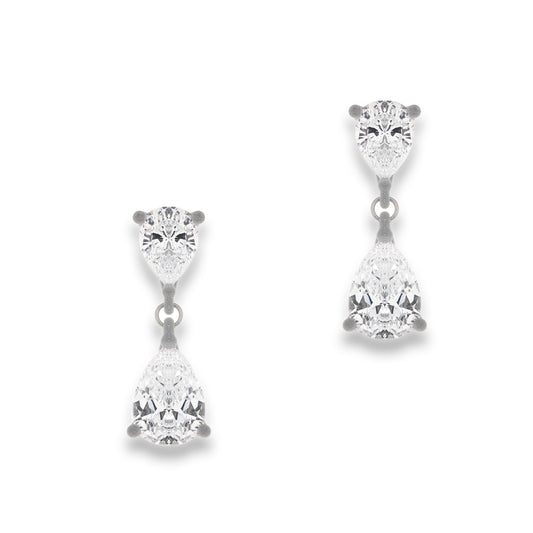 Double Pear Stud Earrings