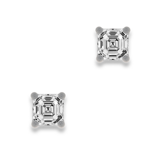 Asscher Stud Earrings Small