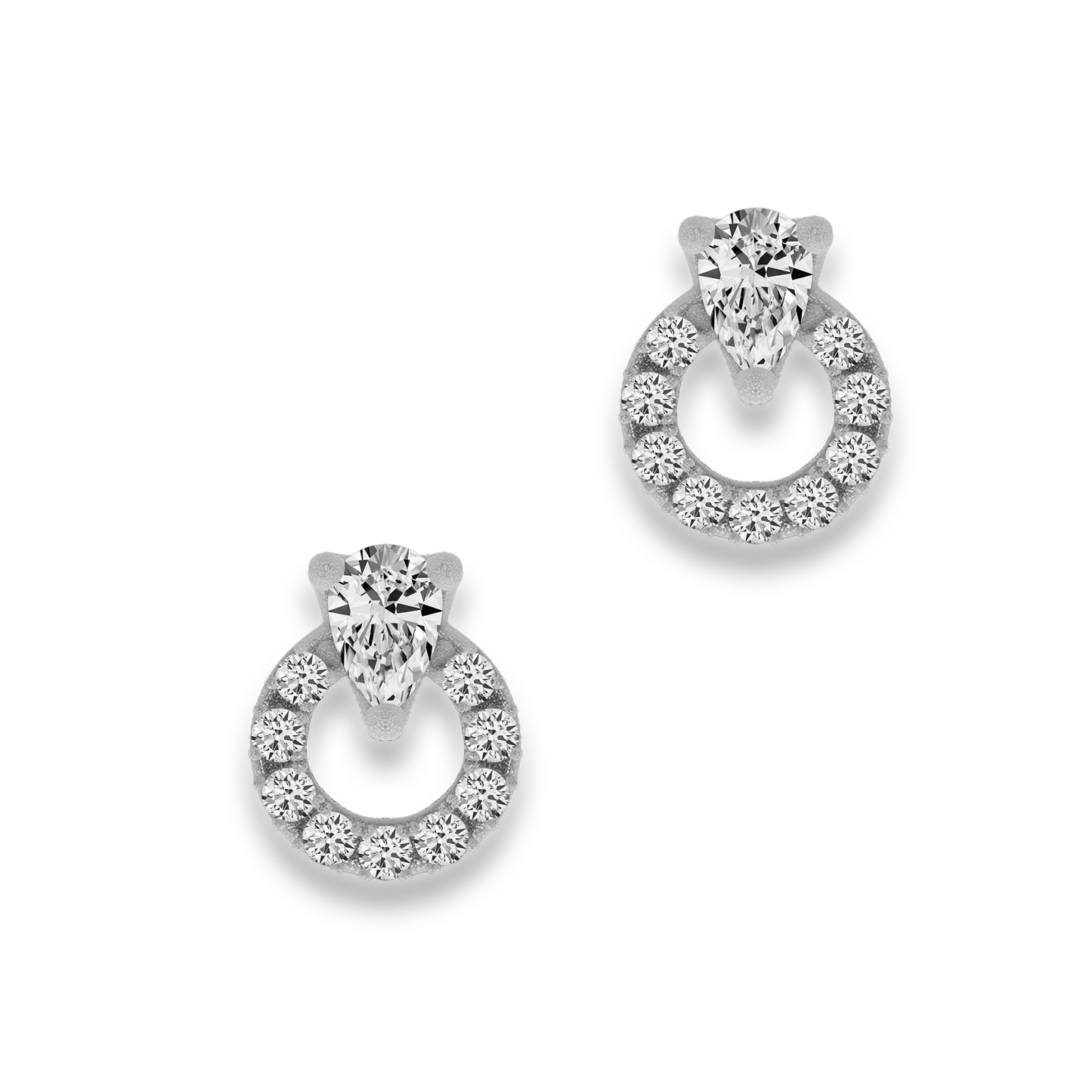 Pear-Circle Stud Earrings